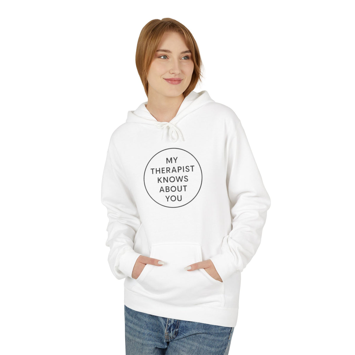 Therapist Knows About You Hoodie — Minimalist Circle Graphic Mental Health Support Pullover