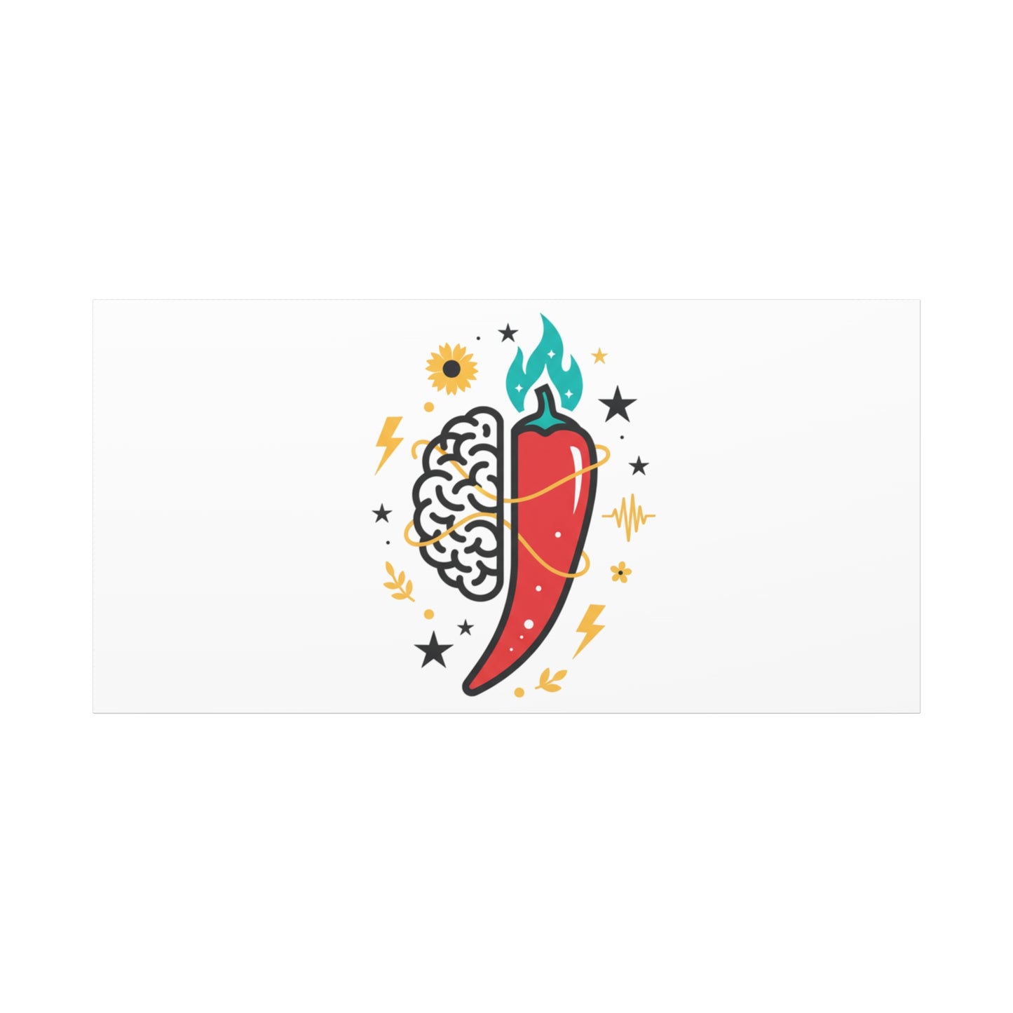 Neurodivergent Pride Brain & Chili Art Canvas | autism acceptance, autistic pride