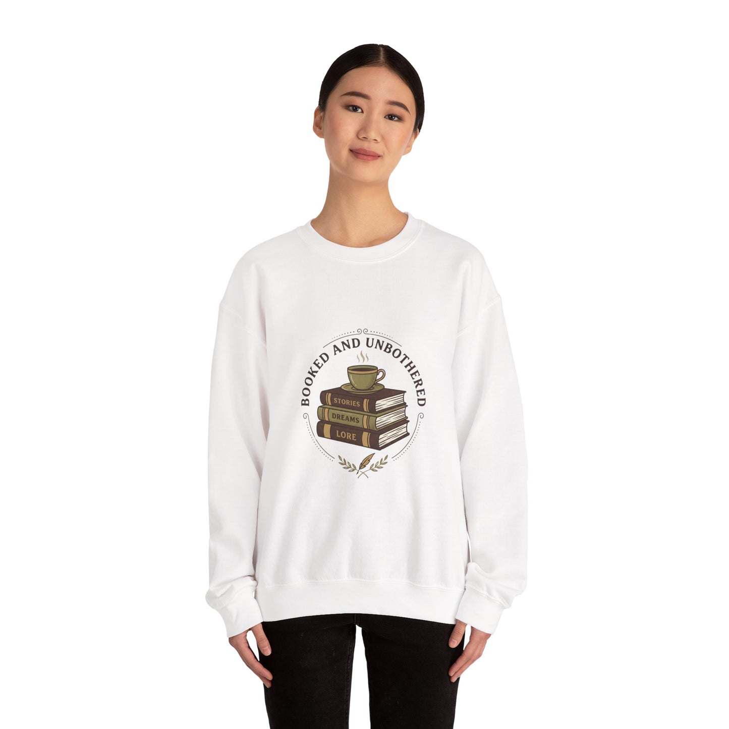 Booked and Unbothered Sweatshirt | Book Lover, Cozy Reader