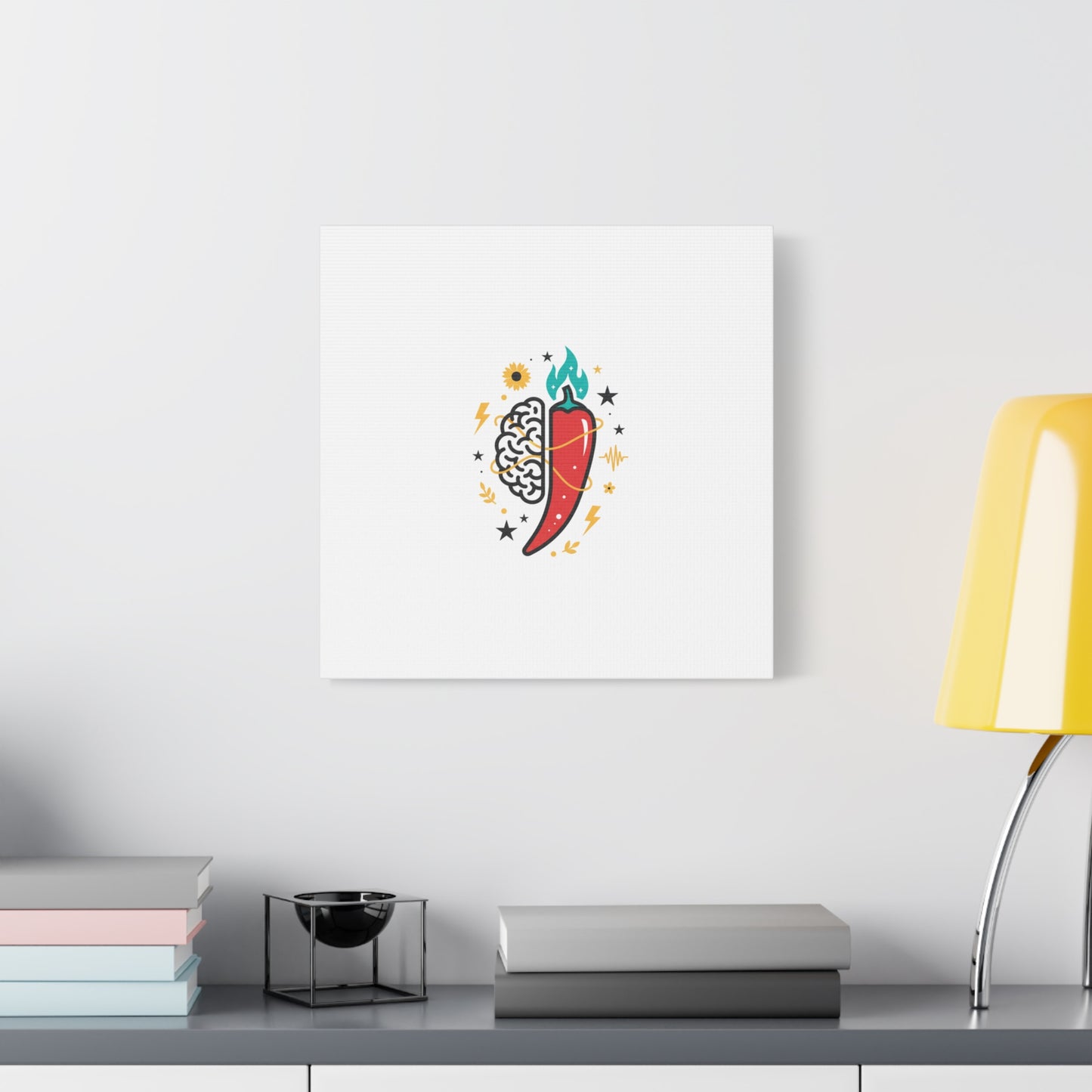 Neurodivergent Pride Brain & Chili Art Canvas | autism acceptance, autistic pride