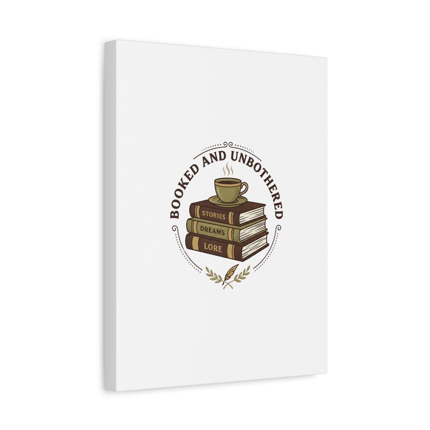 Booked and Unbothered Canvas, Book Lover Decor | Cozy Reading, Dark Academia