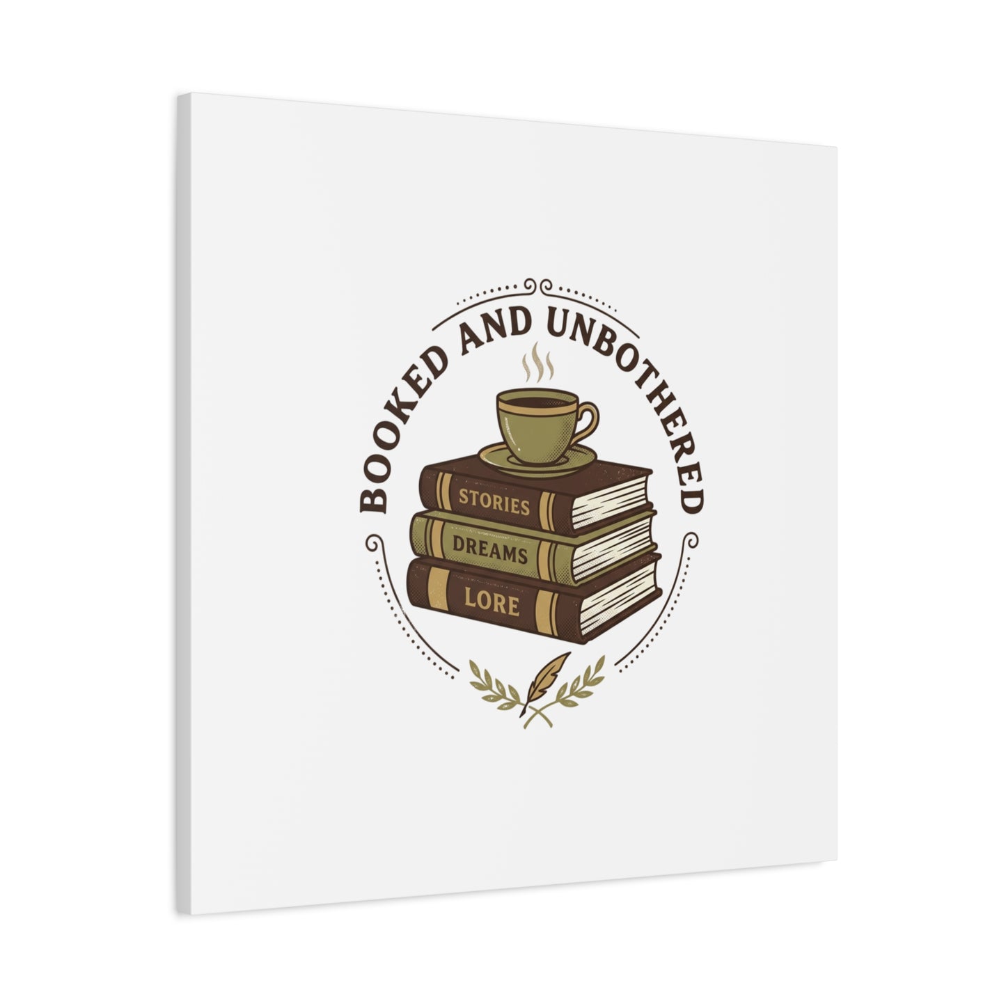 Booked and Unbothered Canvas, Book Lover Decor | Cozy Reading, Dark Academia
