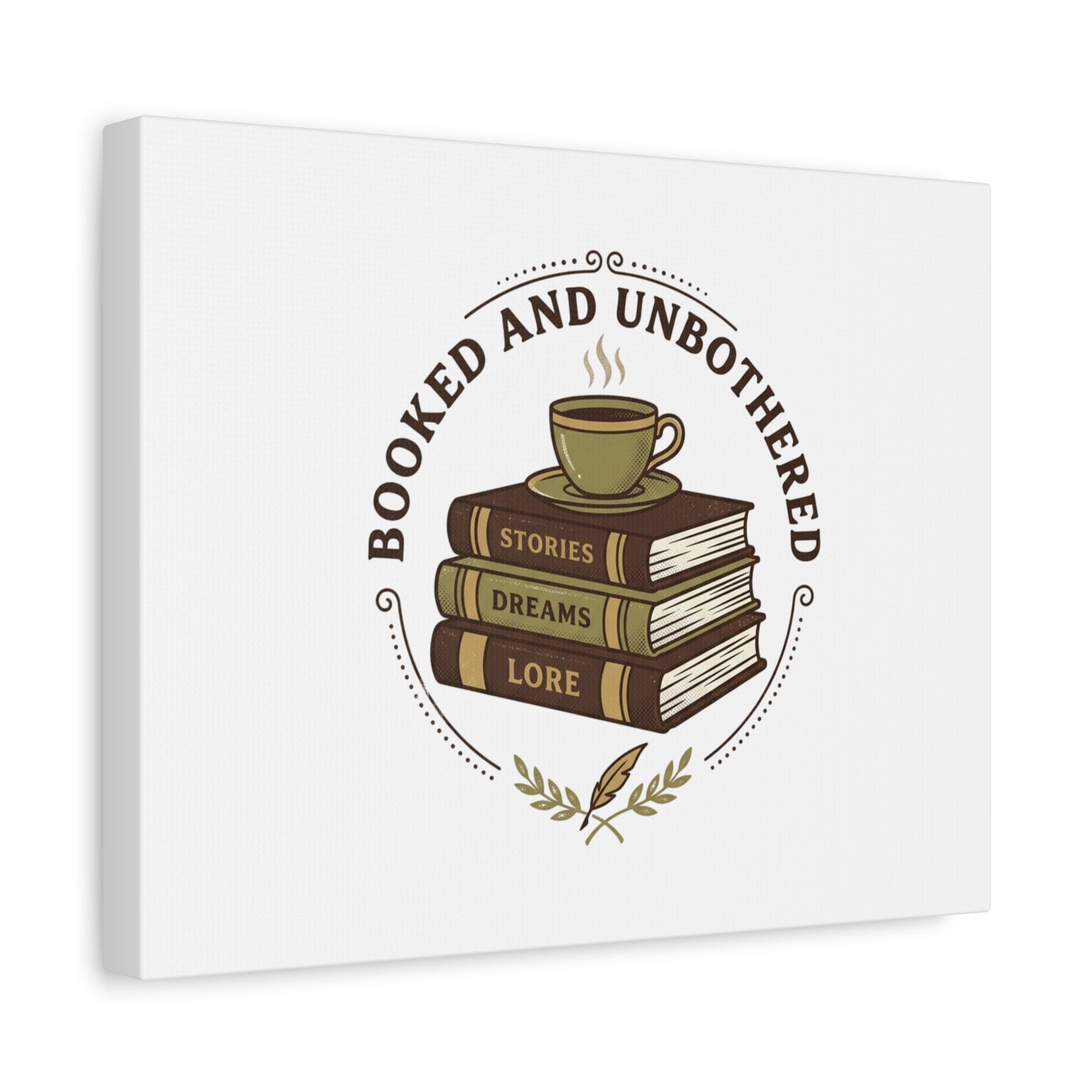 Booked and Unbothered Canvas, Book Lover Decor | Cozy Reading, Dark Academia