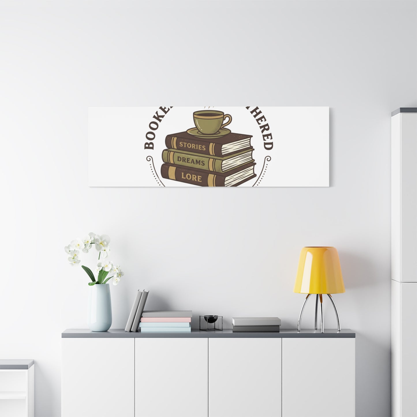 Booked and Unbothered Canvas, Book Lover Decor | Cozy Reading, Dark Academia