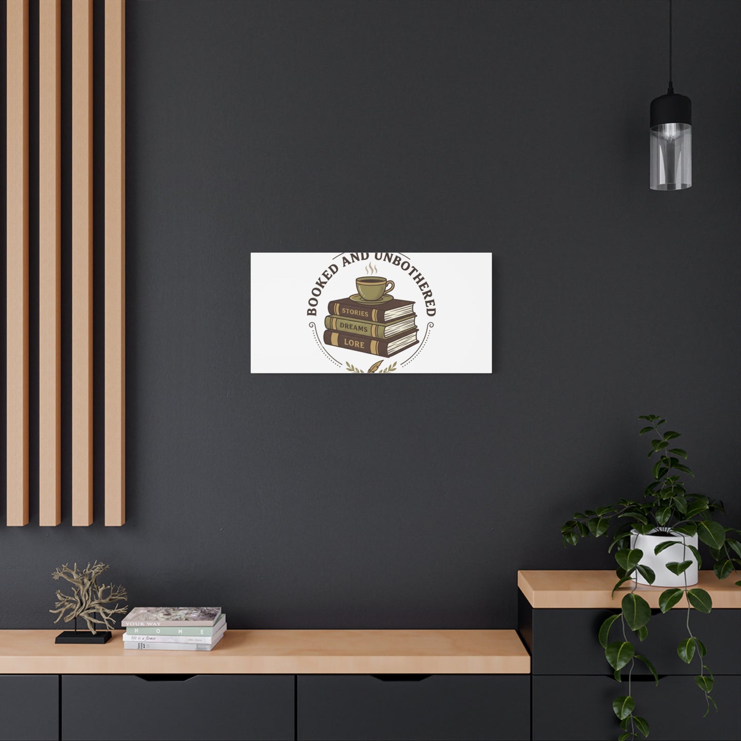 Booked and Unbothered Canvas, Book Lover Decor | Cozy Reading, Dark Academia