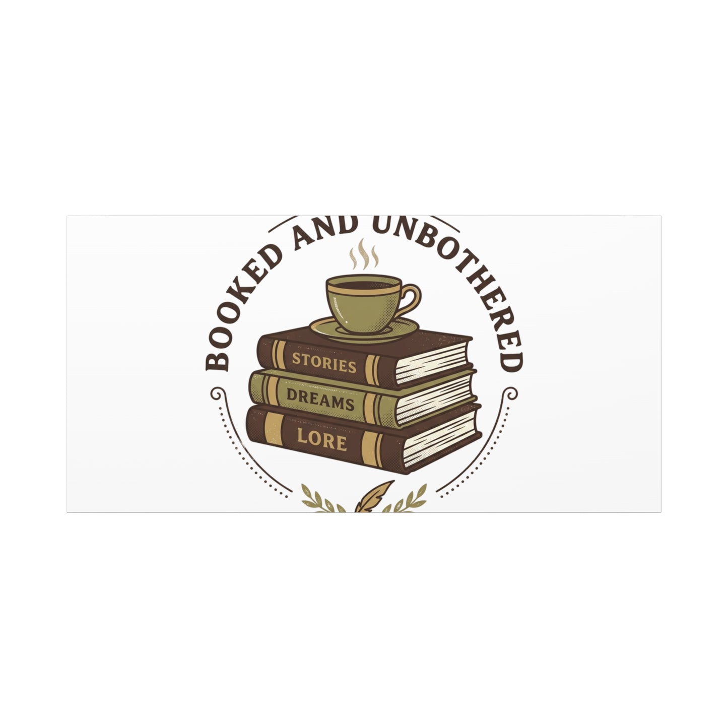 Booked and Unbothered Canvas, Book Lover Decor | Cozy Reading, Dark Academia