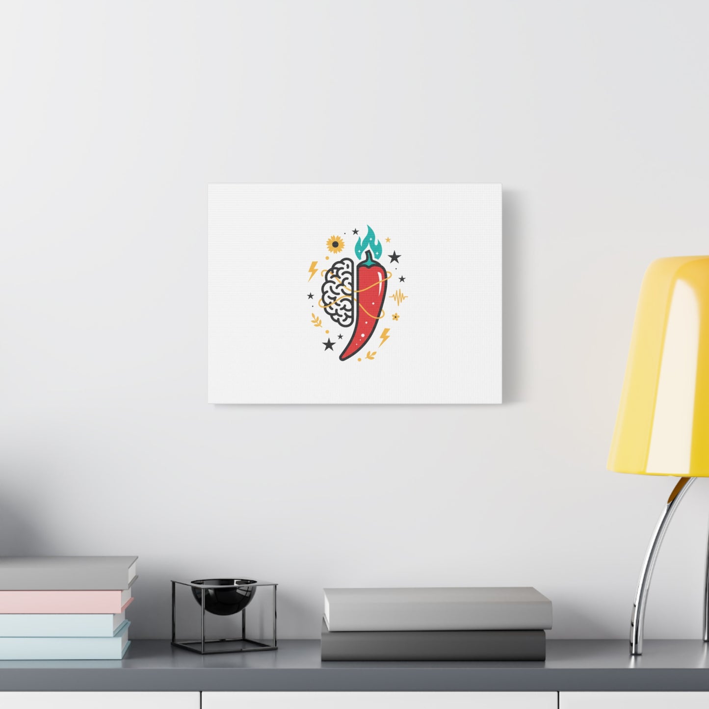 Neurodivergent Pride Brain & Chili Art Canvas | autism acceptance, autistic pride