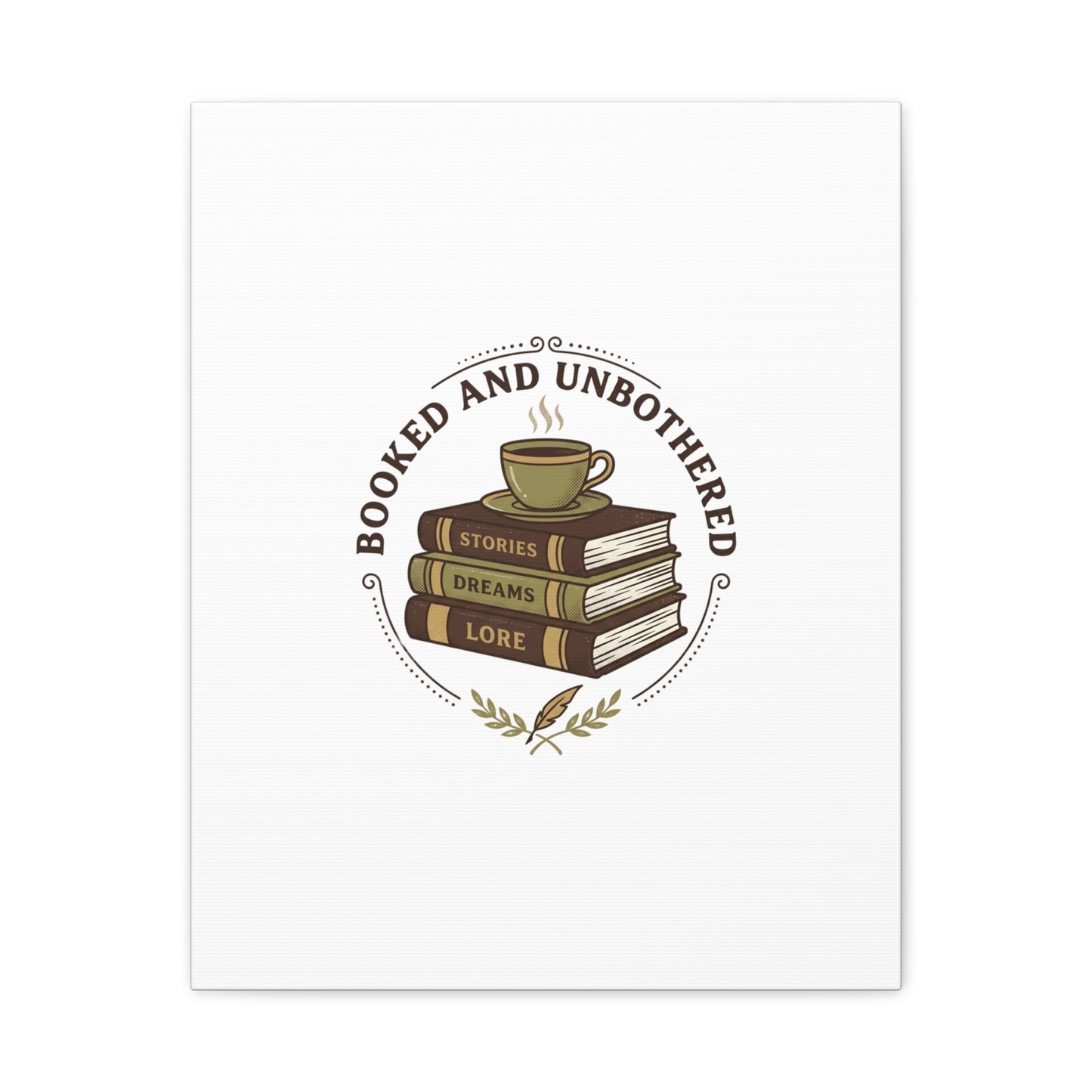 Booked and Unbothered Canvas, Book Lover Decor | Cozy Reading, Dark Academia