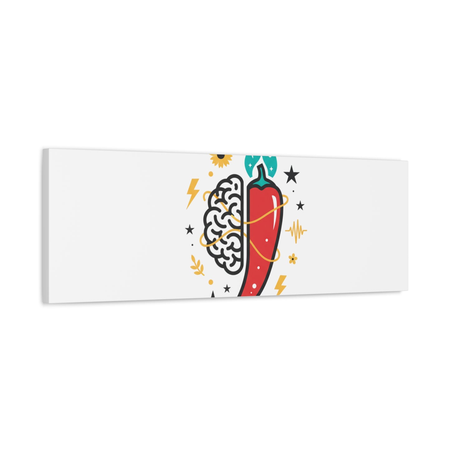 Neurodivergent Pride Brain & Chili Art Canvas | autism acceptance, autistic pride