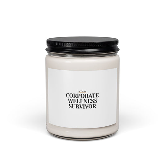 Corporate Wellness Survivor Candle, stress meme, burnout humor