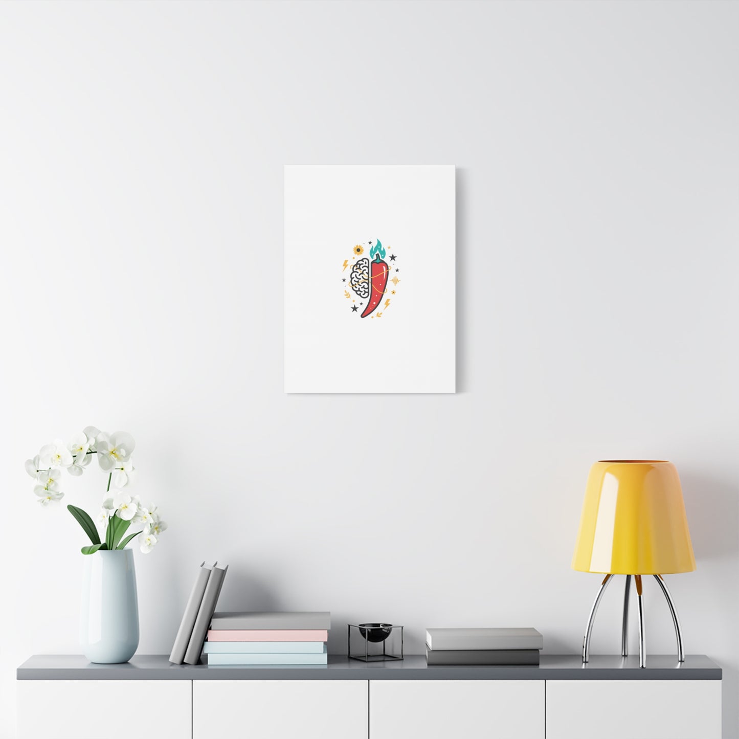 Neurodivergent Pride Brain & Chili Art Canvas | autism acceptance, autistic pride