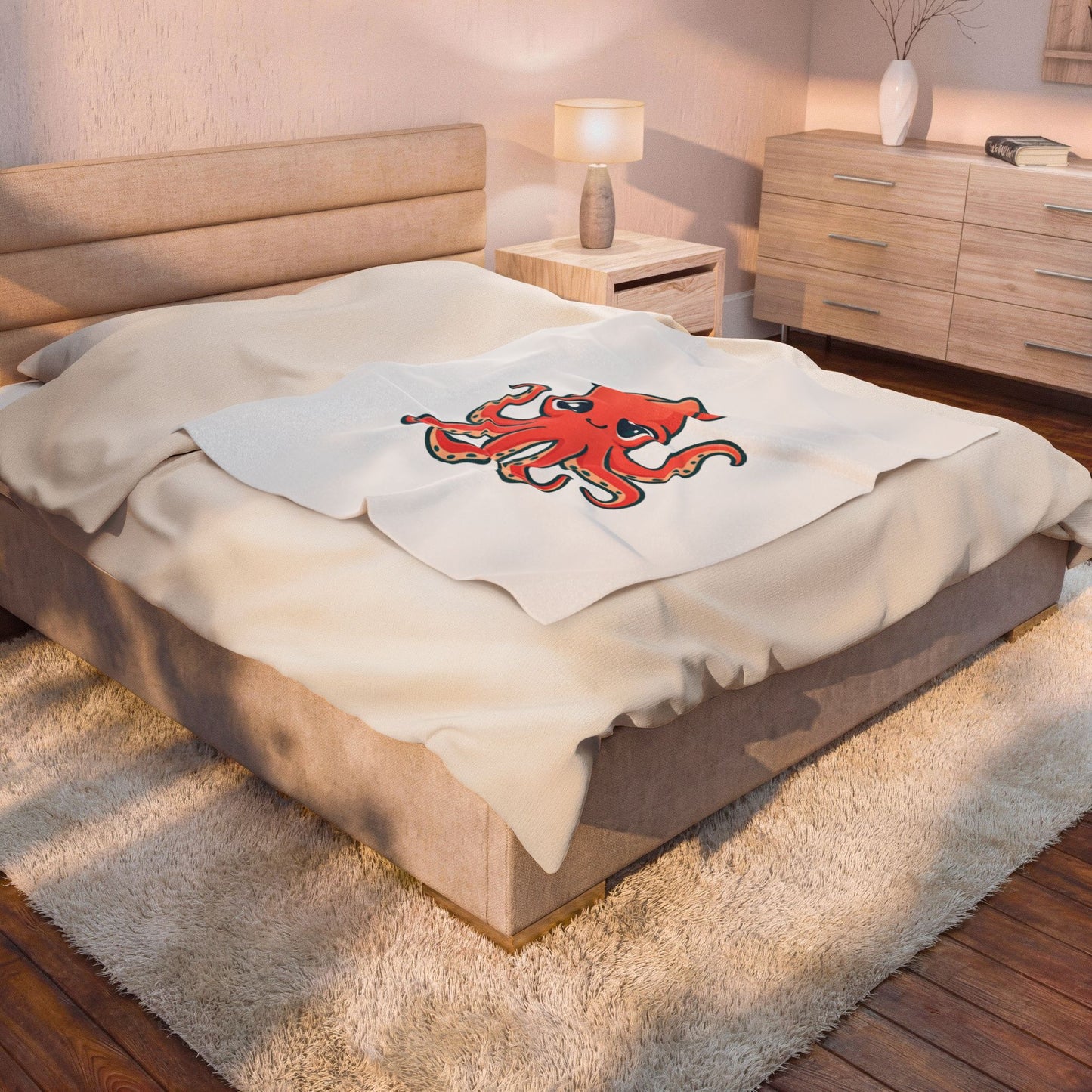 Cute Octopus Plush Blanket | Book Lover, Cozy Reader Throw