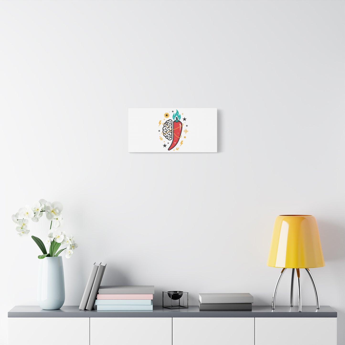 Neurodivergent Pride Brain & Chili Art Canvas | autism acceptance, autistic pride
