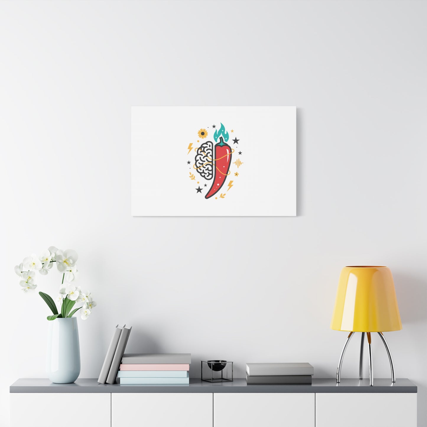 Neurodivergent Pride Brain & Chili Art Canvas | autism acceptance, autistic pride