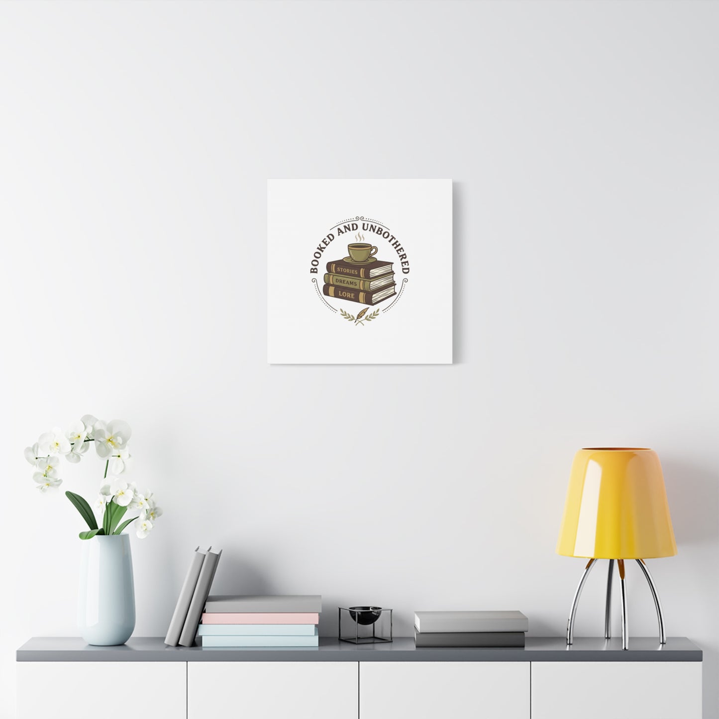 Booked and Unbothered Canvas, Book Lover Decor | Cozy Reading, Dark Academia