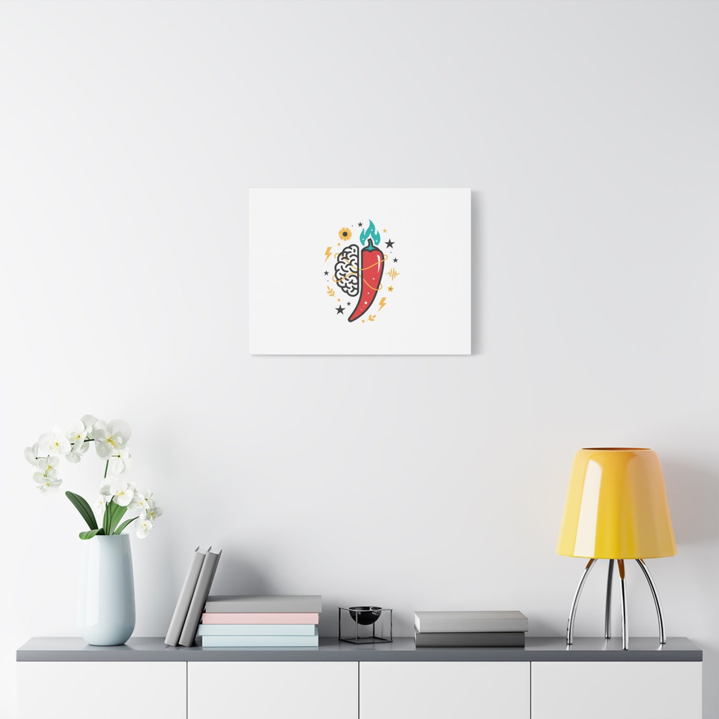 Neurodivergent Pride Brain & Chili Art Canvas | autism acceptance, autistic pride
