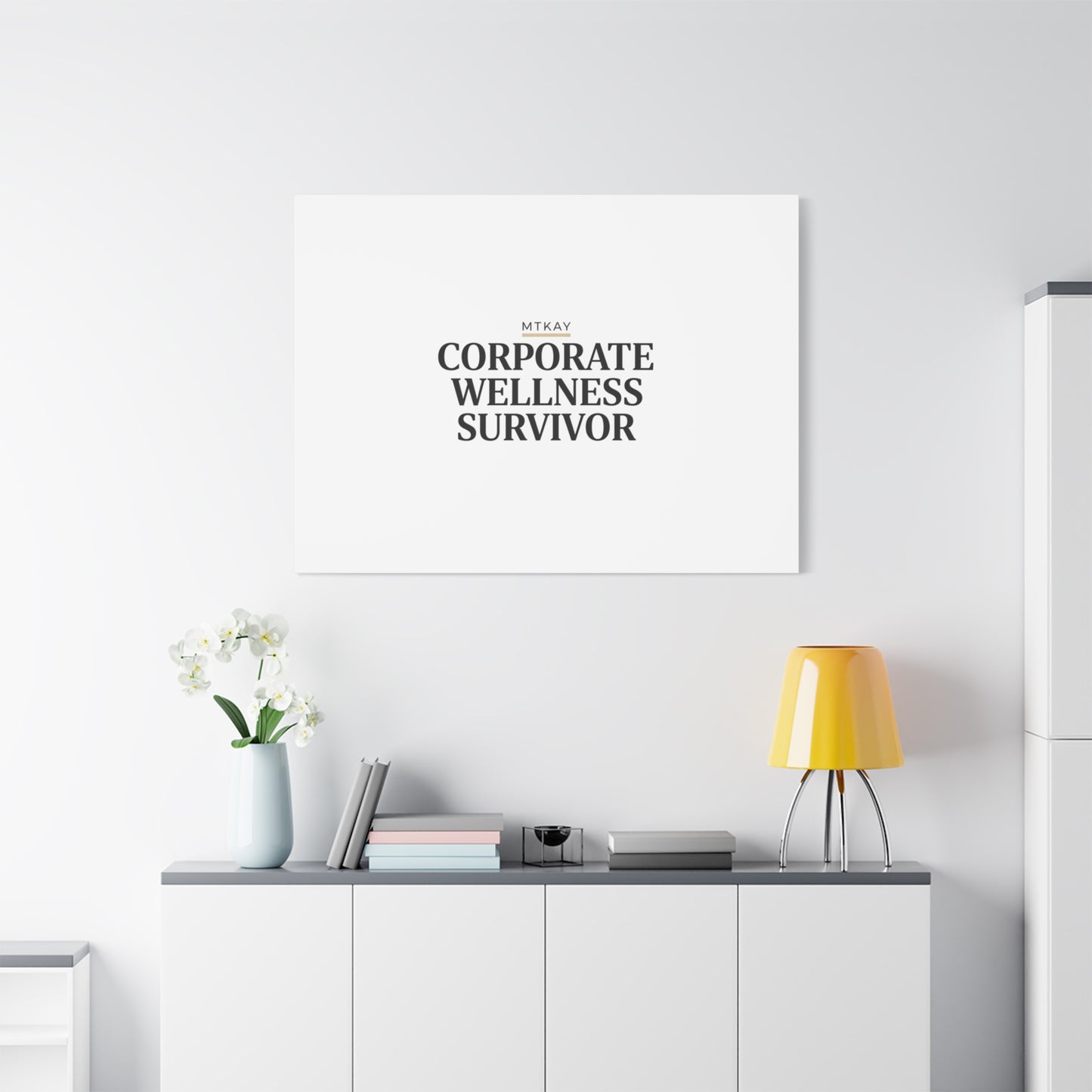 Corporate Wellness Survivor Canvas | cortisol shirt, stress meme, burnout humor