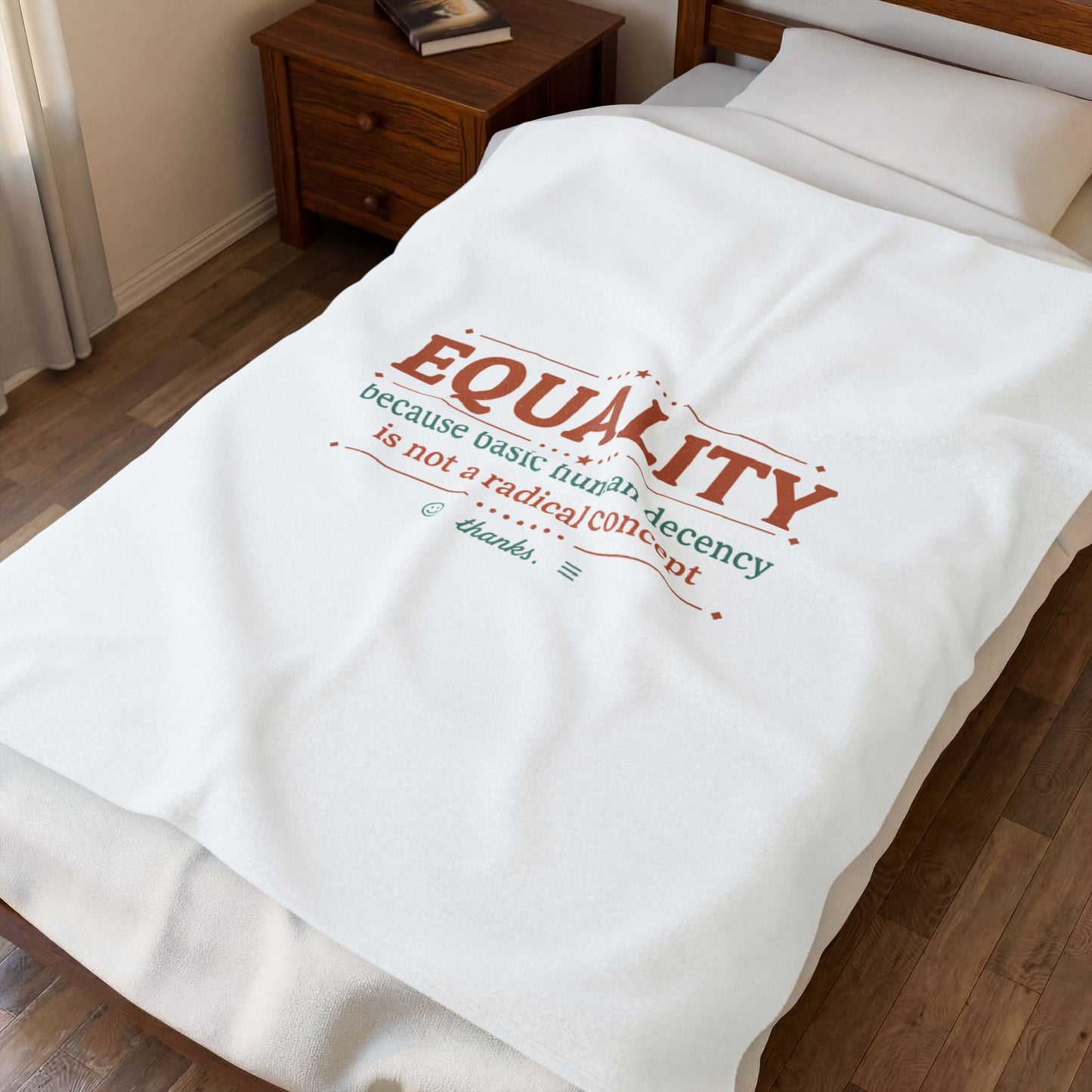Equality slogan Velveteen Plush Blanket | IWD typography, feminist empowerment