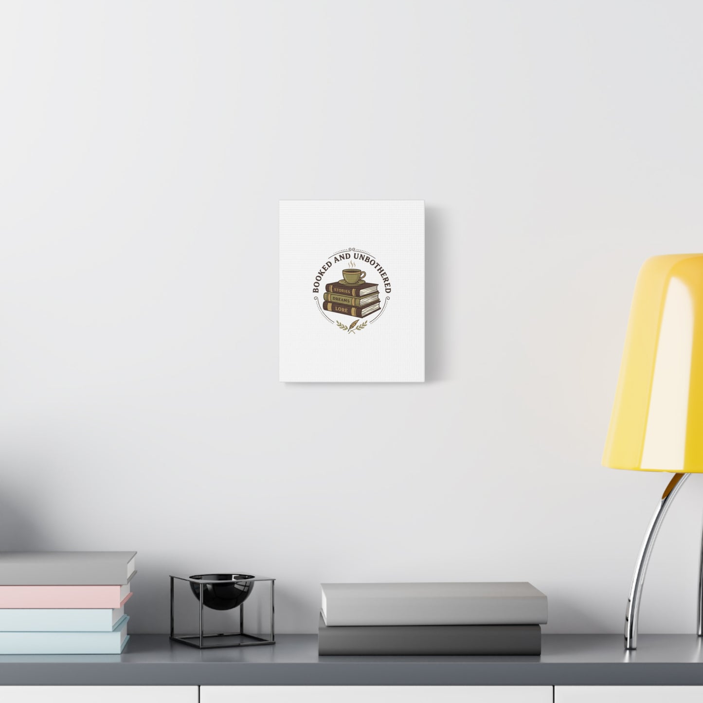 Booked and Unbothered Canvas, Book Lover Decor | Cozy Reading, Dark Academia