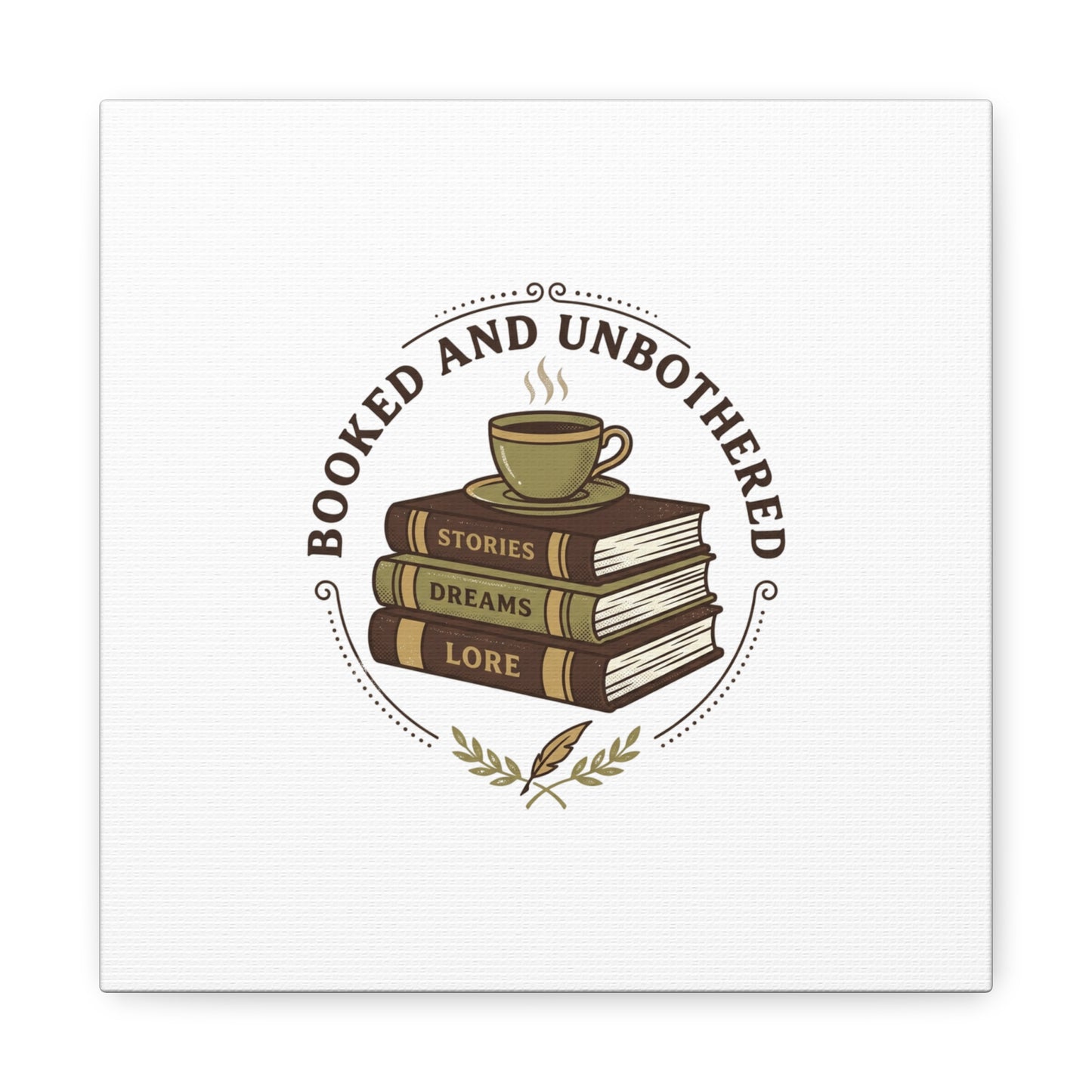 Booked and Unbothered Canvas, Book Lover Decor | Cozy Reading, Dark Academia