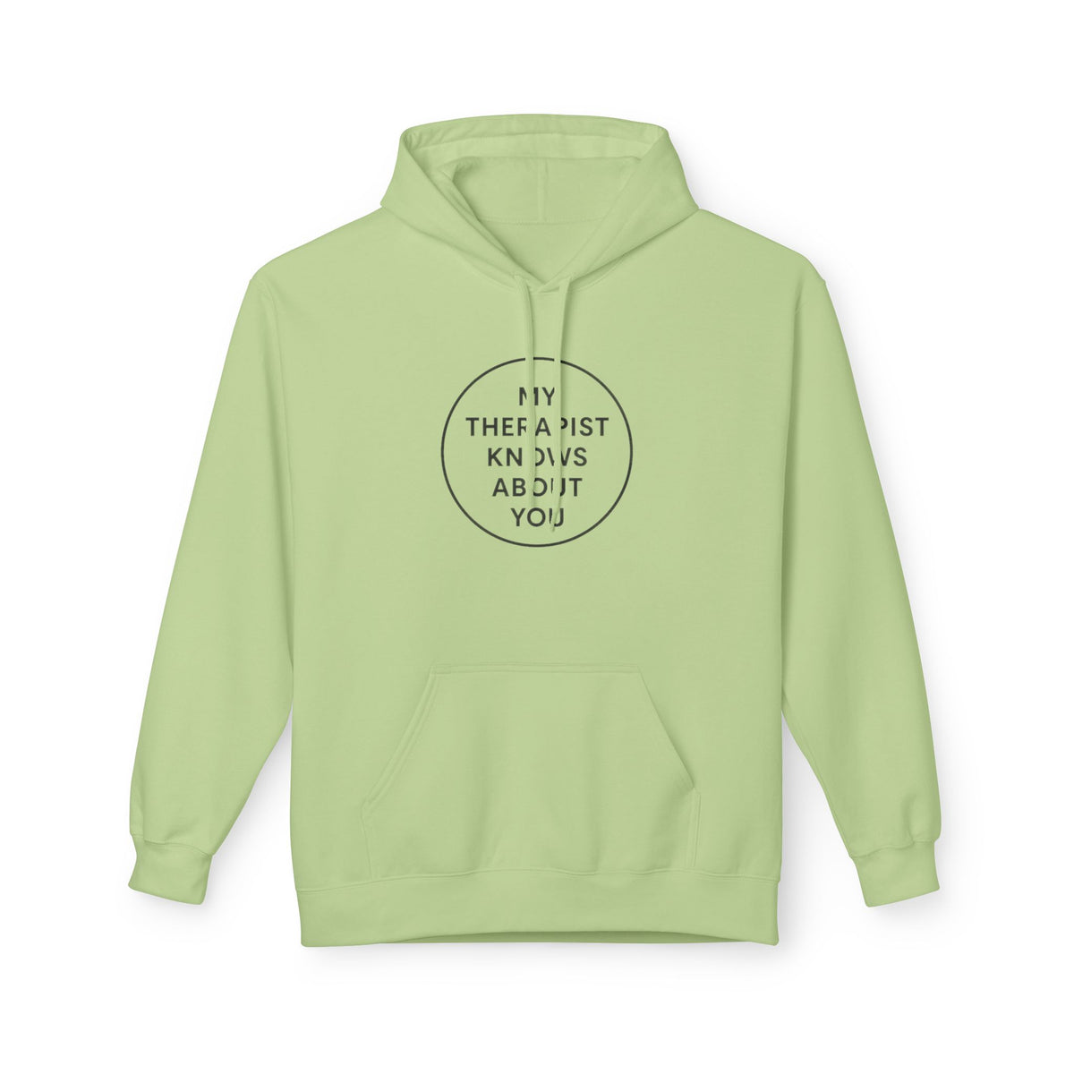 Therapist Knows About You Hoodie — Minimalist Circle Graphic Mental Health Support Pullover