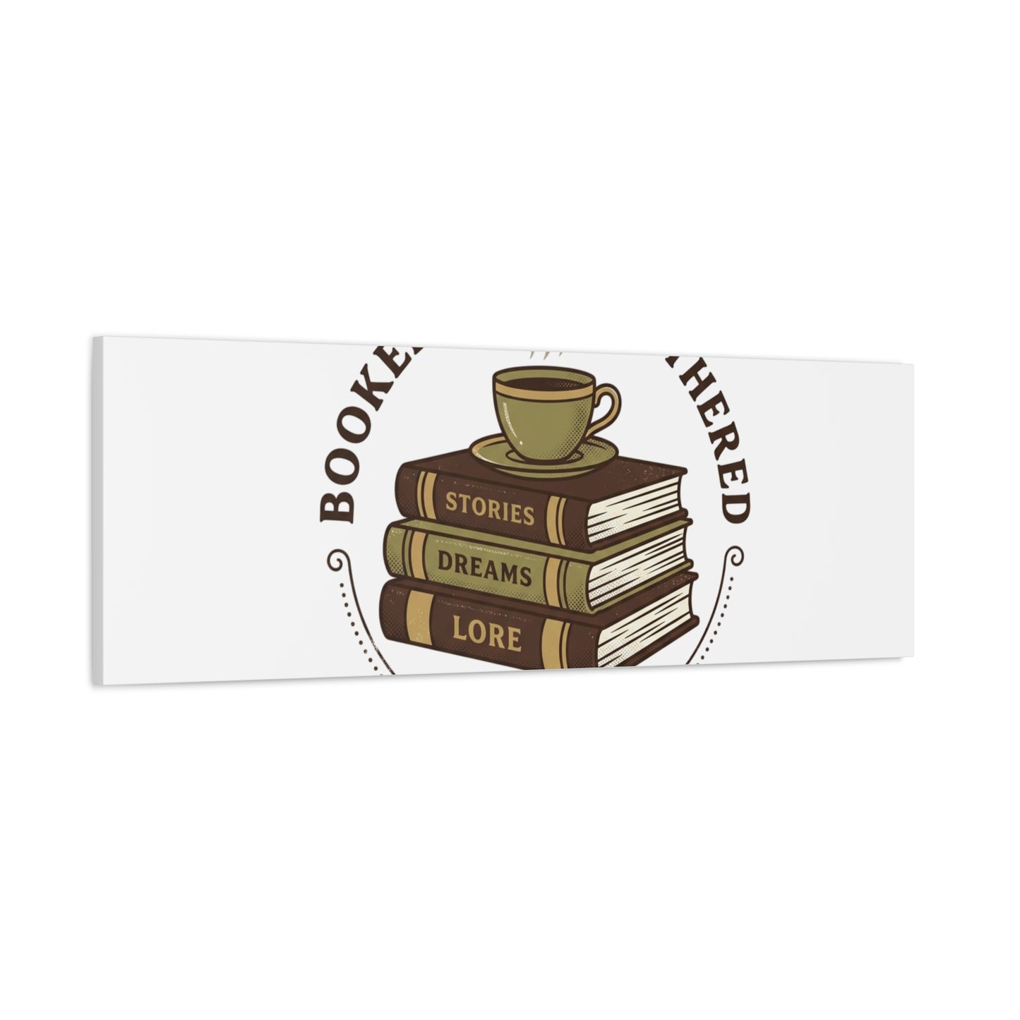 Booked and Unbothered Canvas, Book Lover Decor | Cozy Reading, Dark Academia