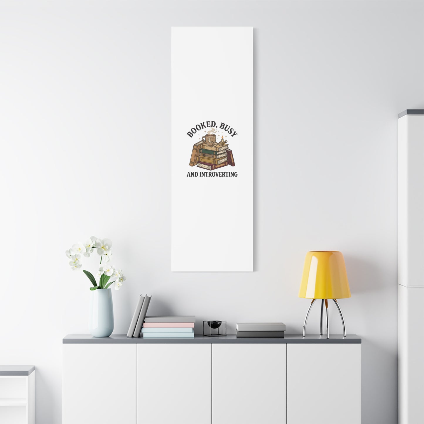 Booked, Busy and Introverting Canvas | Book Lover, Cozy Reader Decor