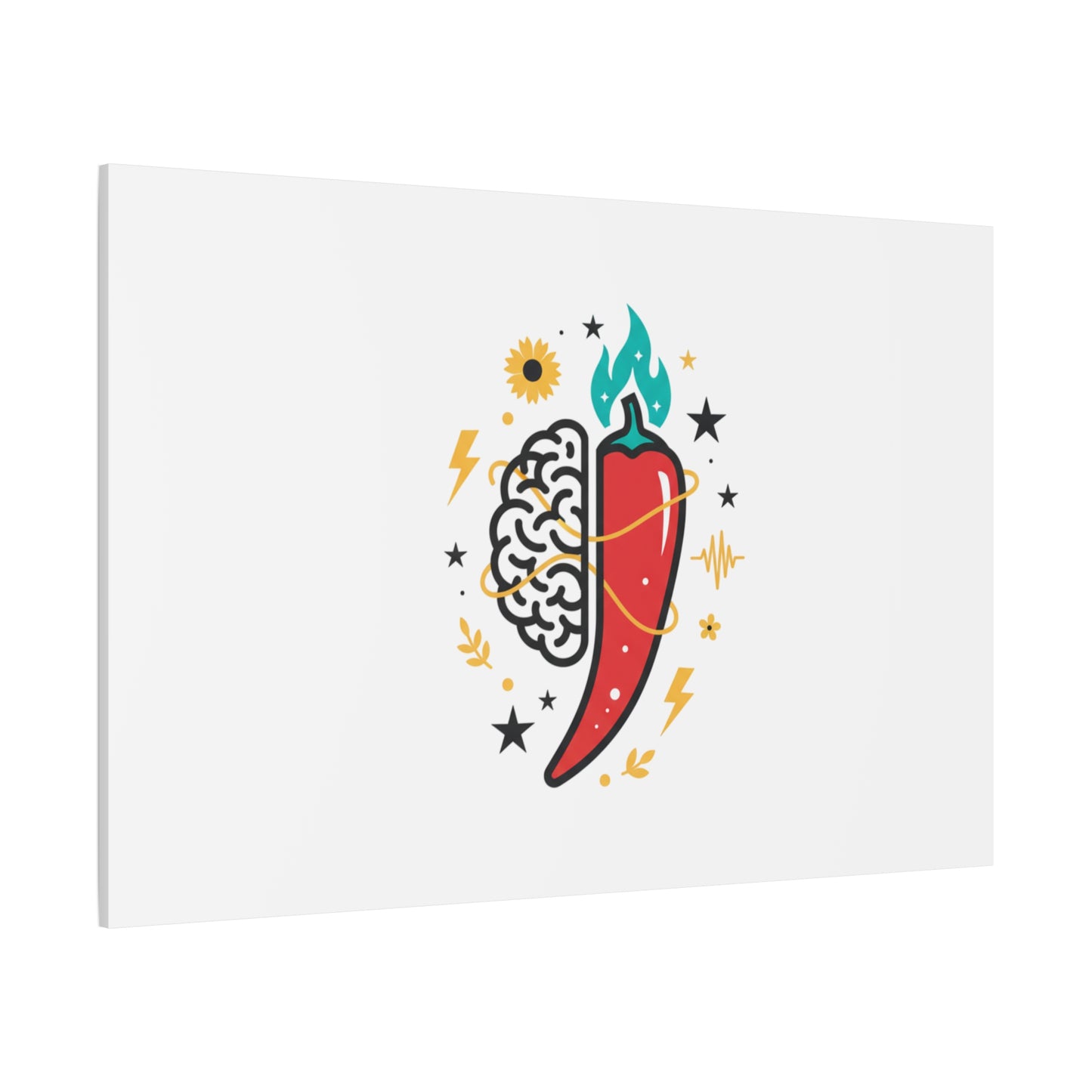 Neurodivergent Pride Brain & Chili Art Canvas | autism acceptance, autistic pride