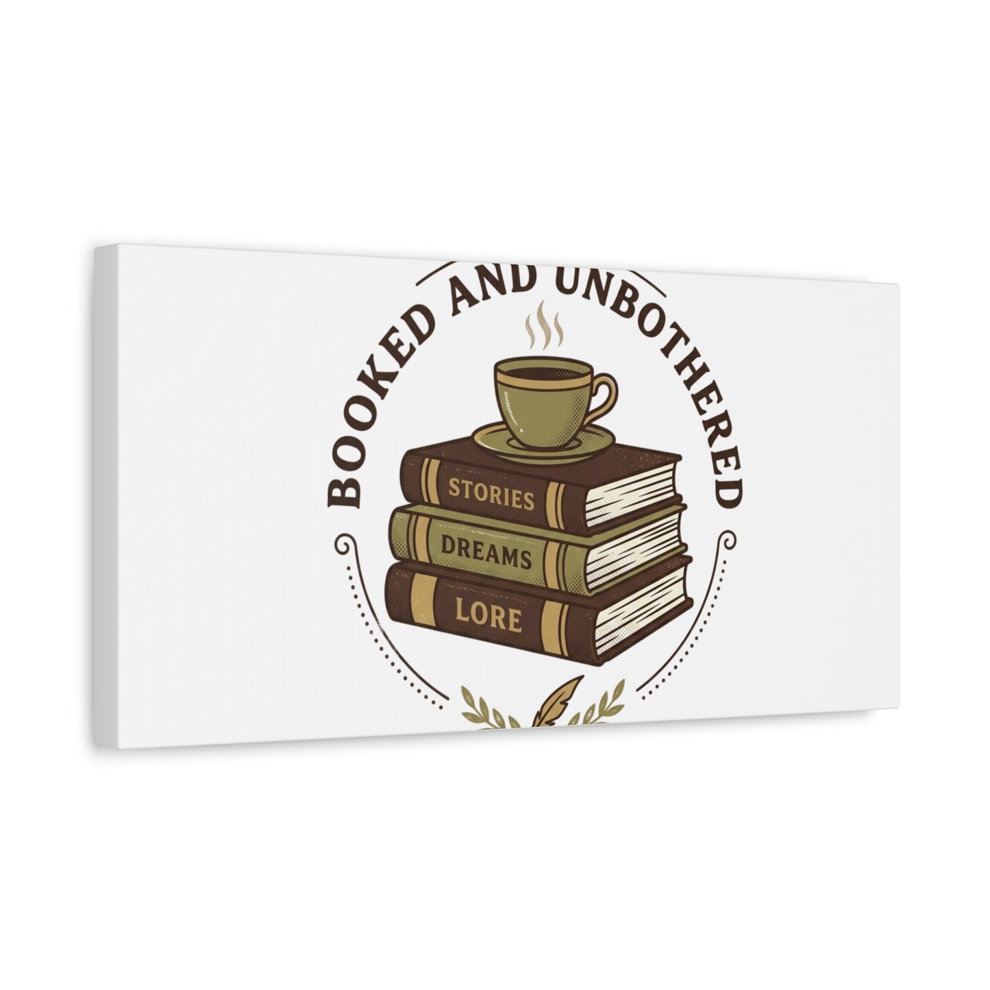 Booked and Unbothered Canvas, Book Lover Decor | Cozy Reading, Dark Academia