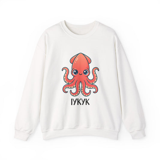 Cute Red Squid Crewneck Sweatshirt | book lover, cozy reader