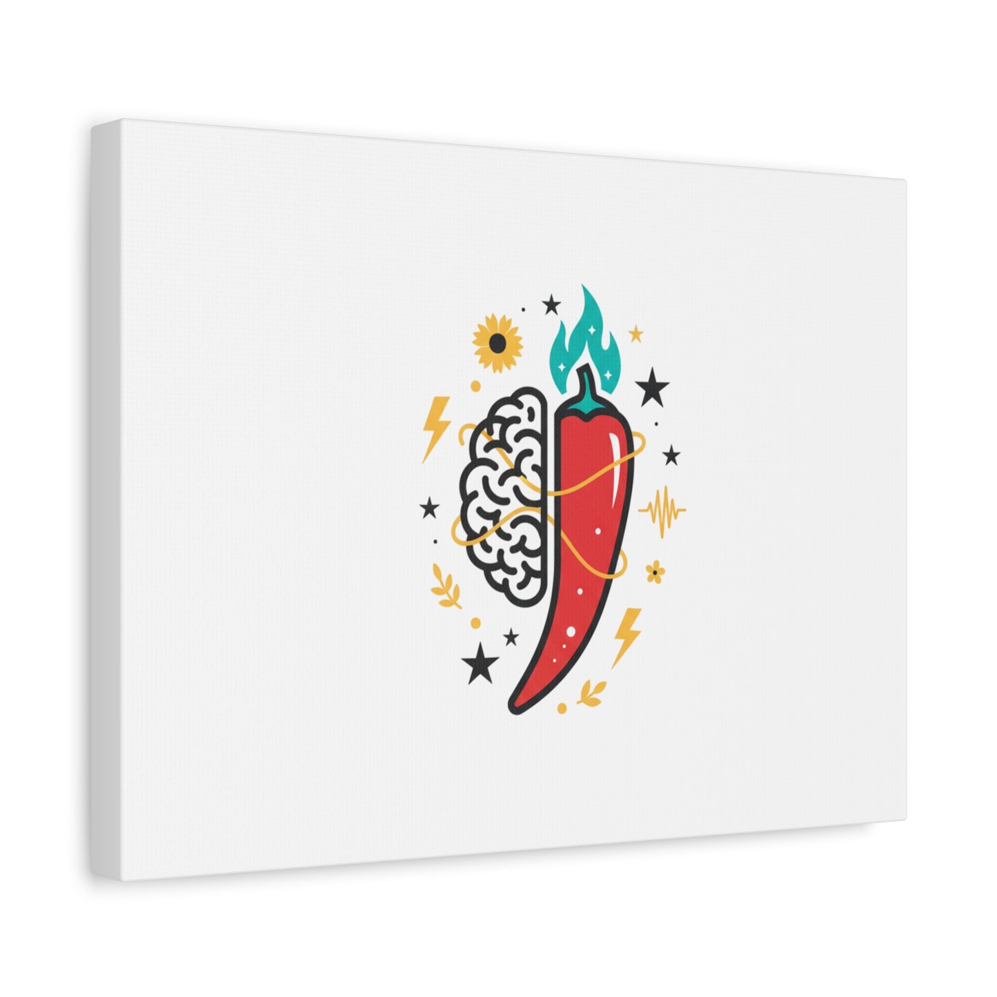 Neurodivergent Pride Brain & Chili Art Canvas | autism acceptance, autistic pride