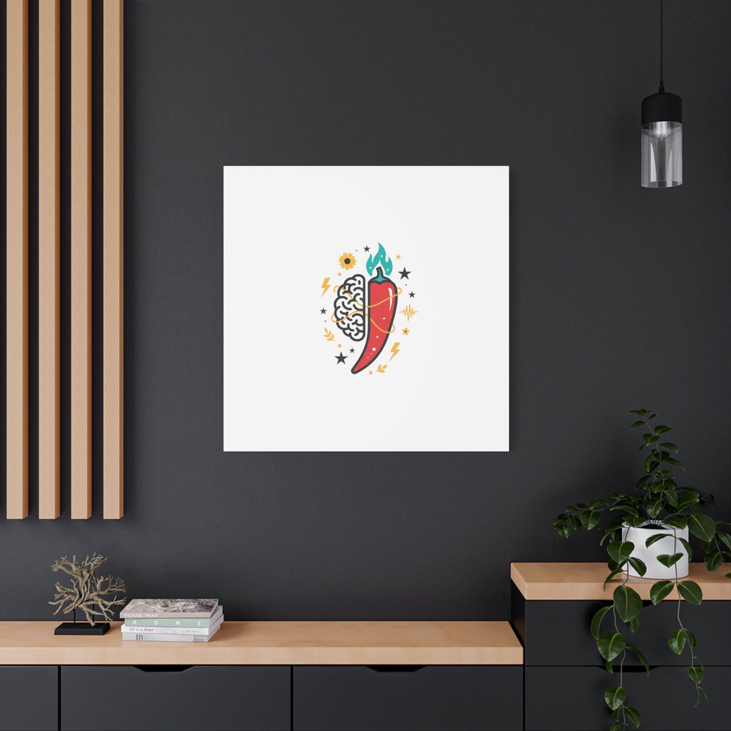 Neurodivergent Pride Brain & Chili Art Canvas | autism acceptance, autistic pride