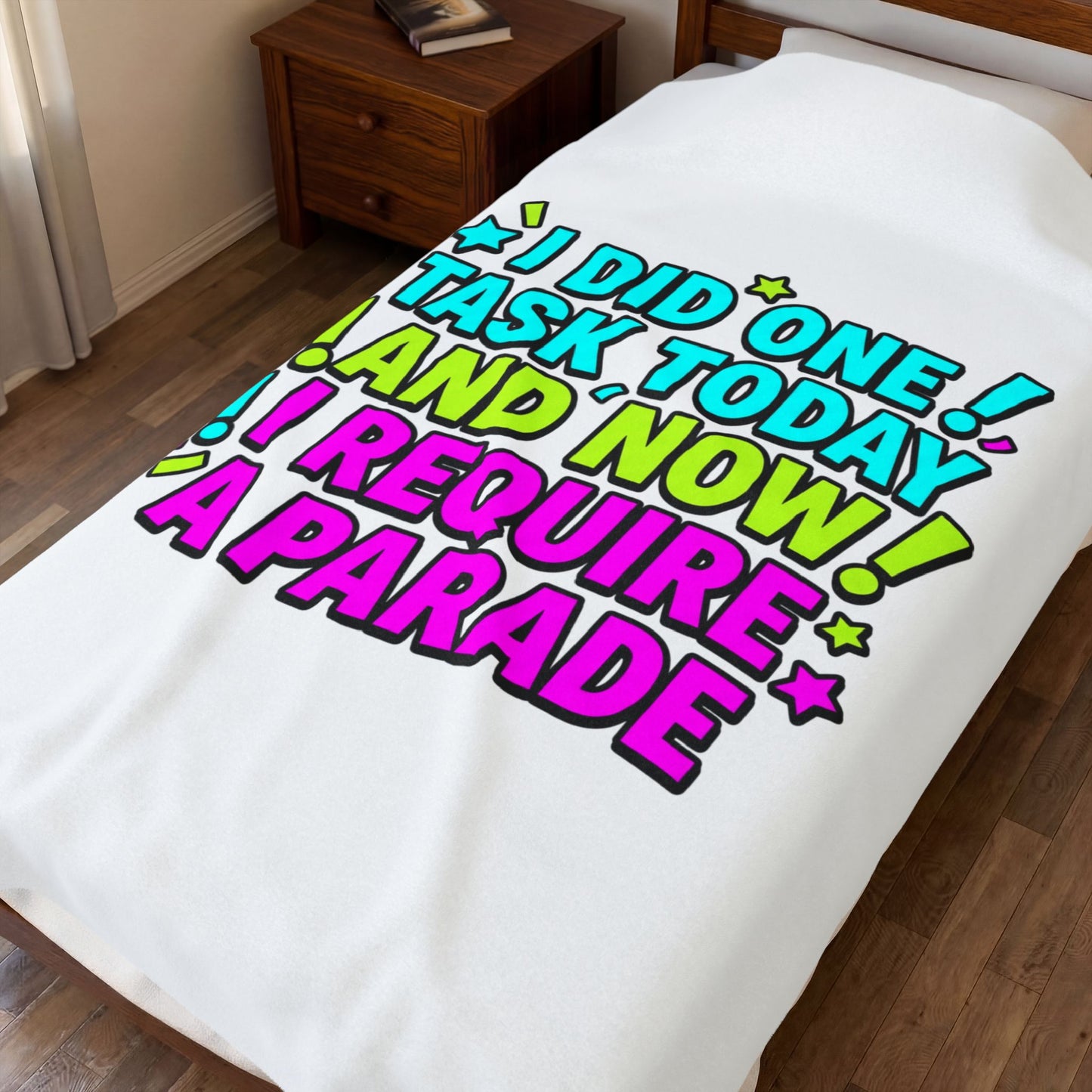 I Did One Task Today, I Require A Parade Velveteen Plush Blanket | meme-core, cringe-core