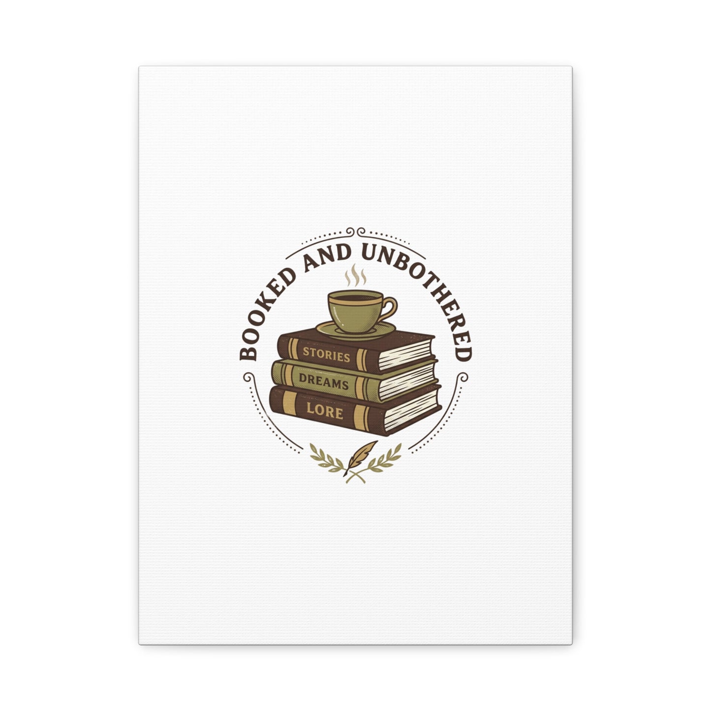 Booked and Unbothered Canvas, Book Lover Decor | Cozy Reading, Dark Academia