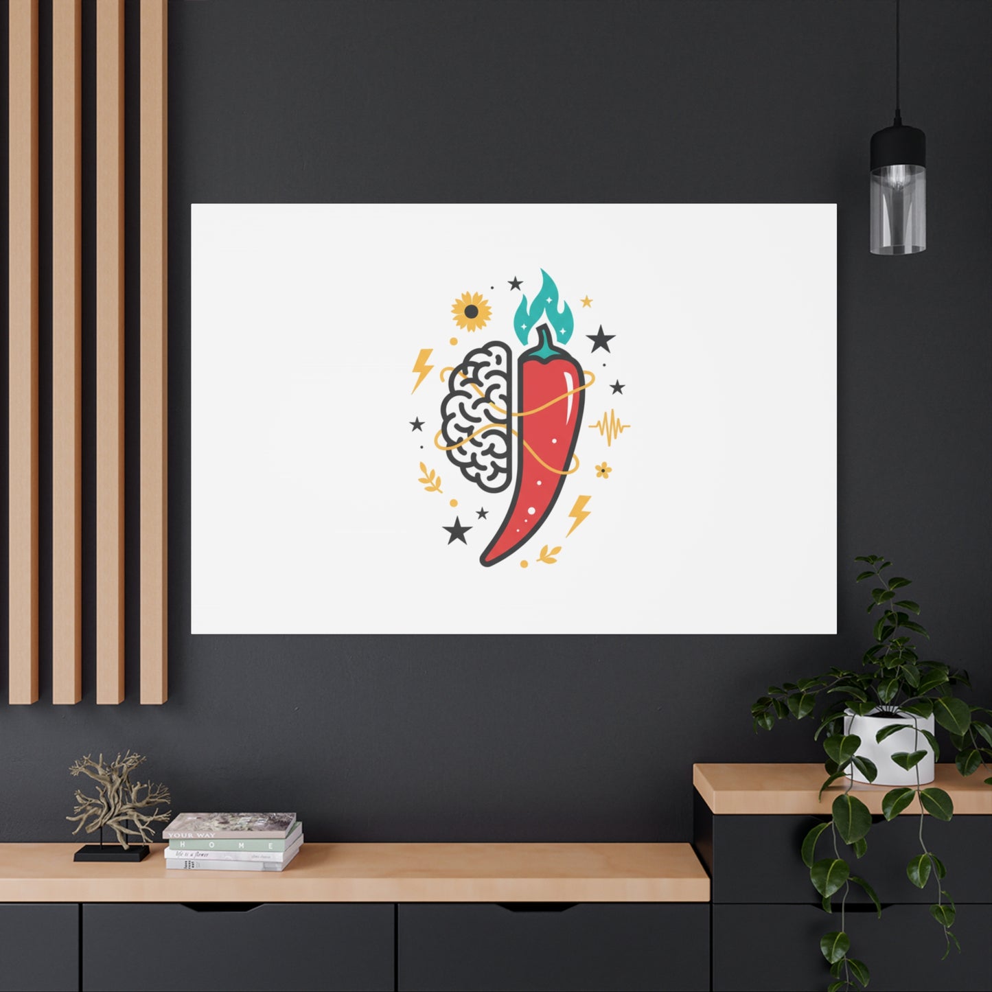 Neurodivergent Pride Brain & Chili Art Canvas | autism acceptance, autistic pride