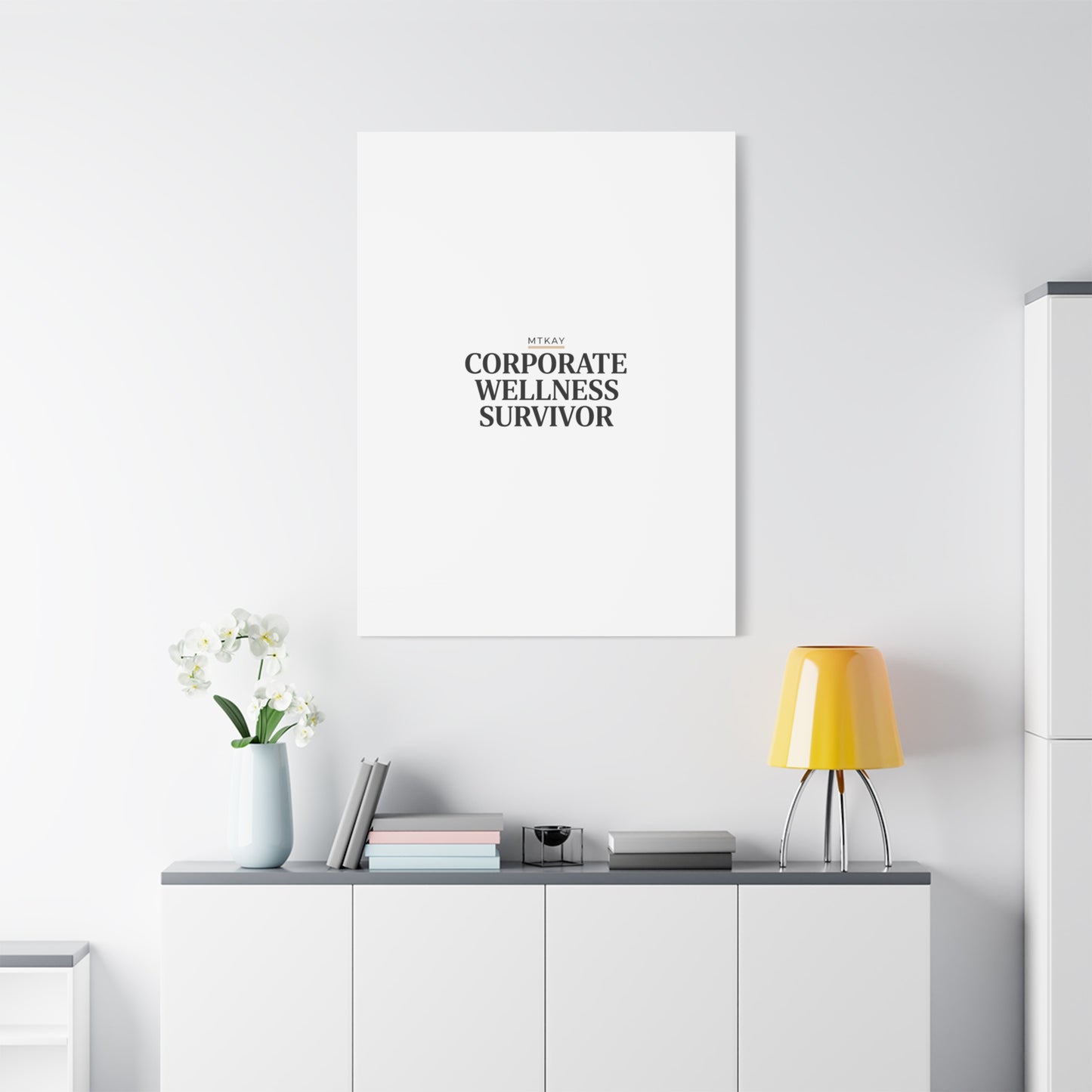 Corporate Wellness Survivor Canvas | cortisol shirt, stress meme, burnout humor