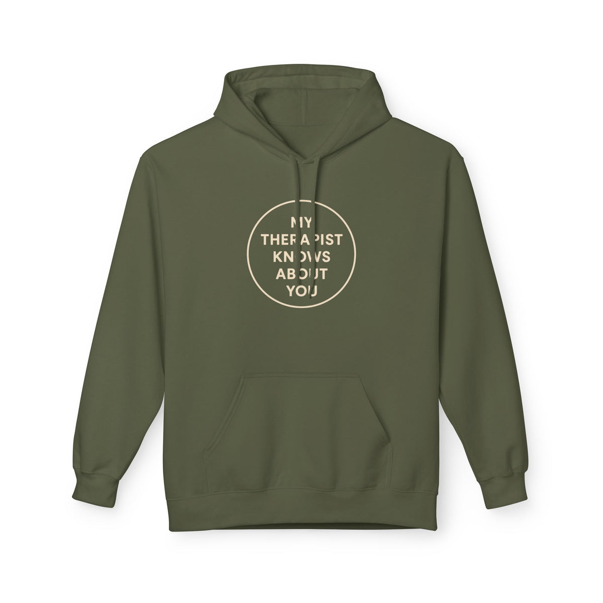 Therapist Knows About You Hoodie — Minimalist Circle Graphic Mental Health Support Pullover