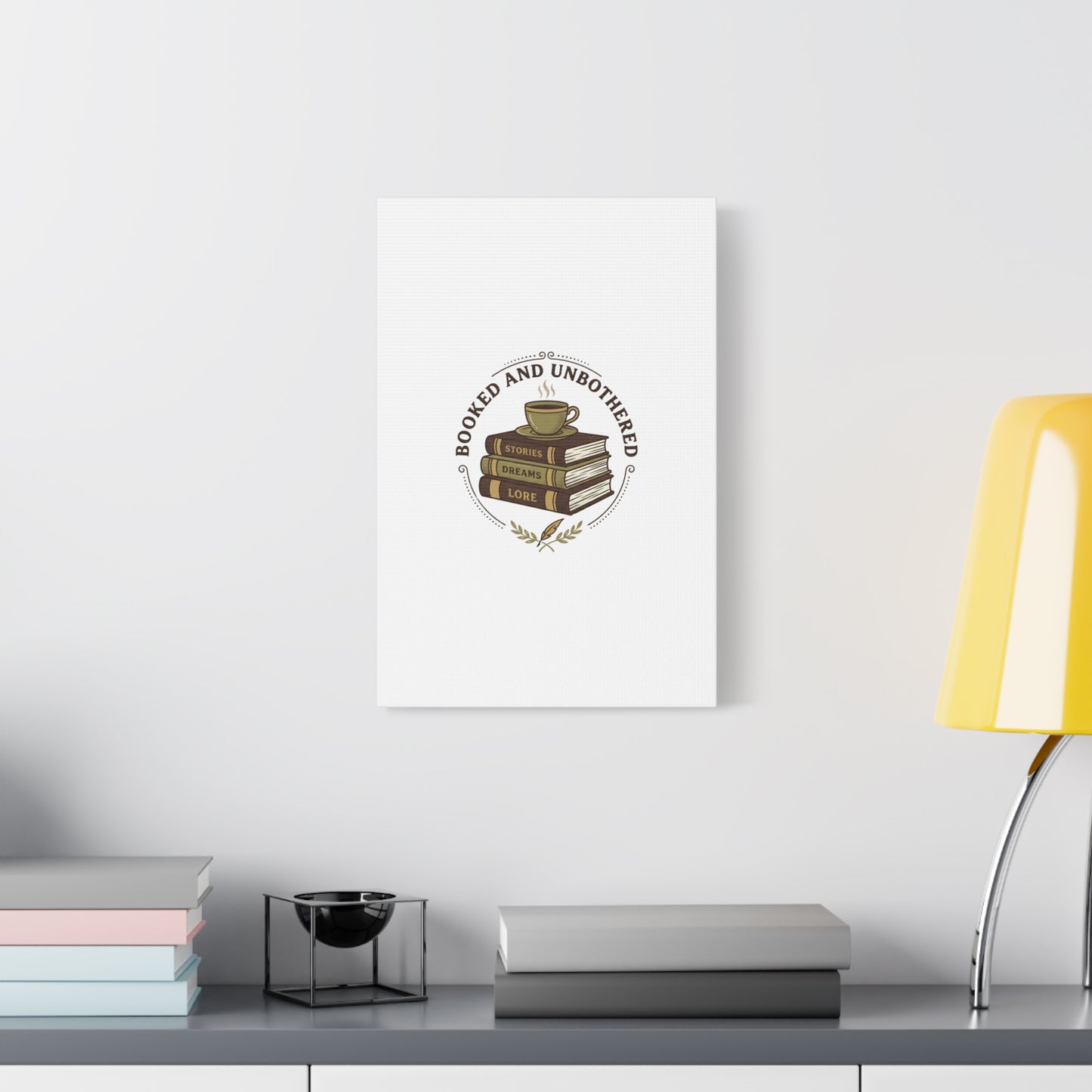 Booked and Unbothered Canvas, Book Lover Decor | Cozy Reading, Dark Academia