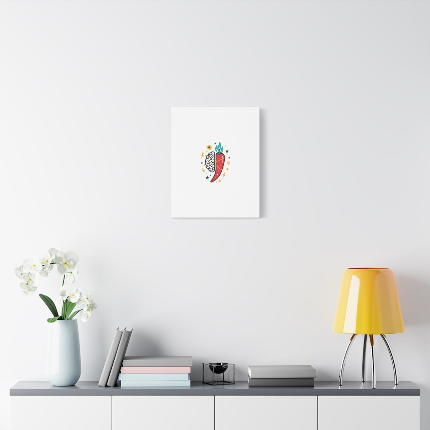 Neurodivergent Pride Brain & Chili Art Canvas | autism acceptance, autistic pride