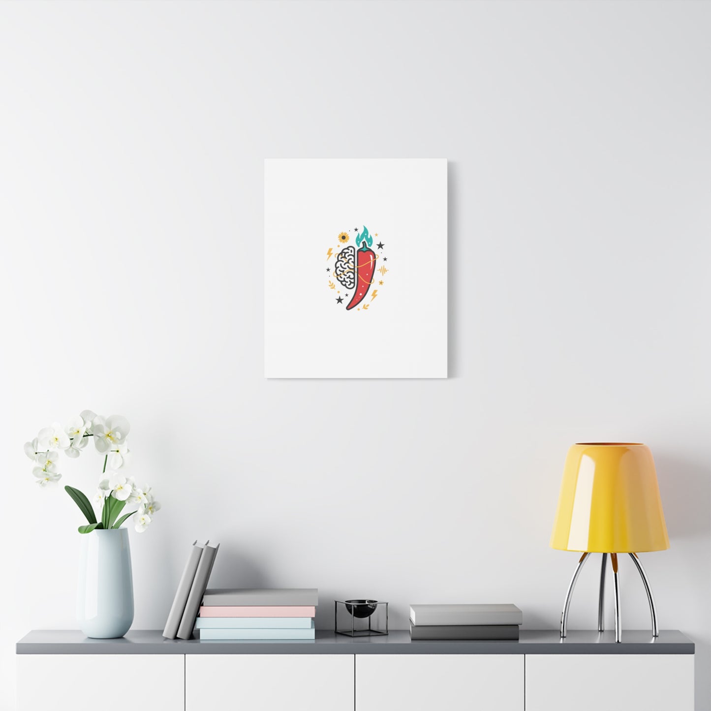 Neurodivergent Pride Brain & Chili Art Canvas | autism acceptance, autistic pride