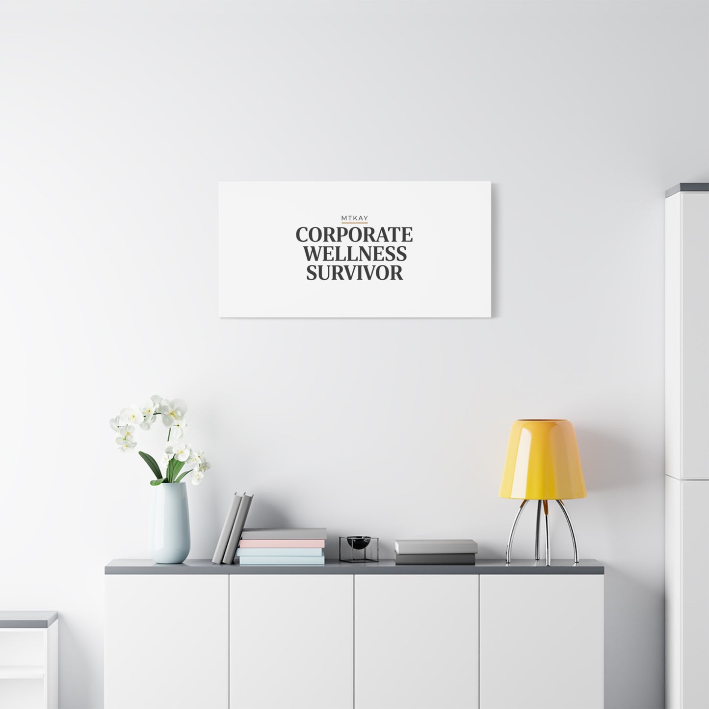 Corporate Wellness Survivor Canvas | cortisol shirt, stress meme, burnout humor