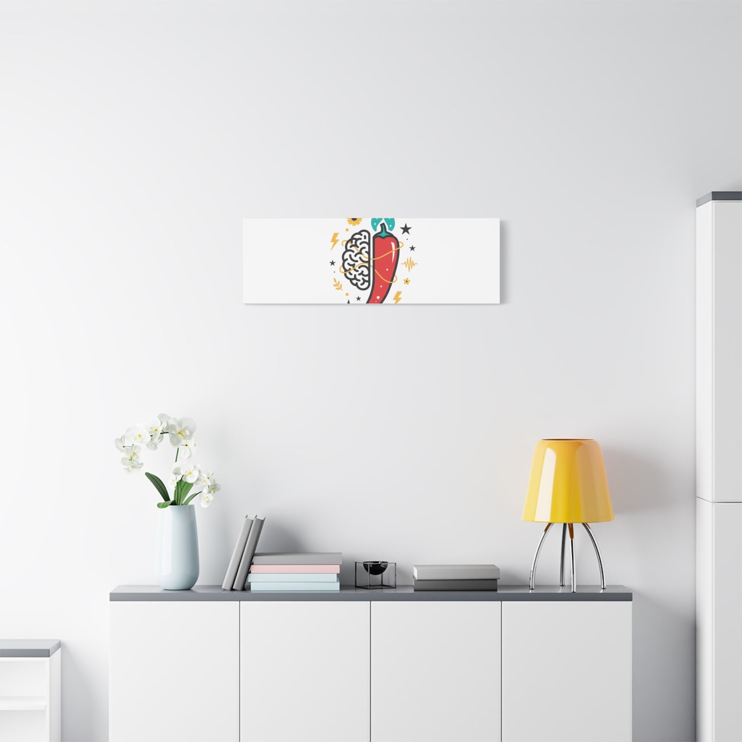 Neurodivergent Pride Brain & Chili Art Canvas | autism acceptance, autistic pride