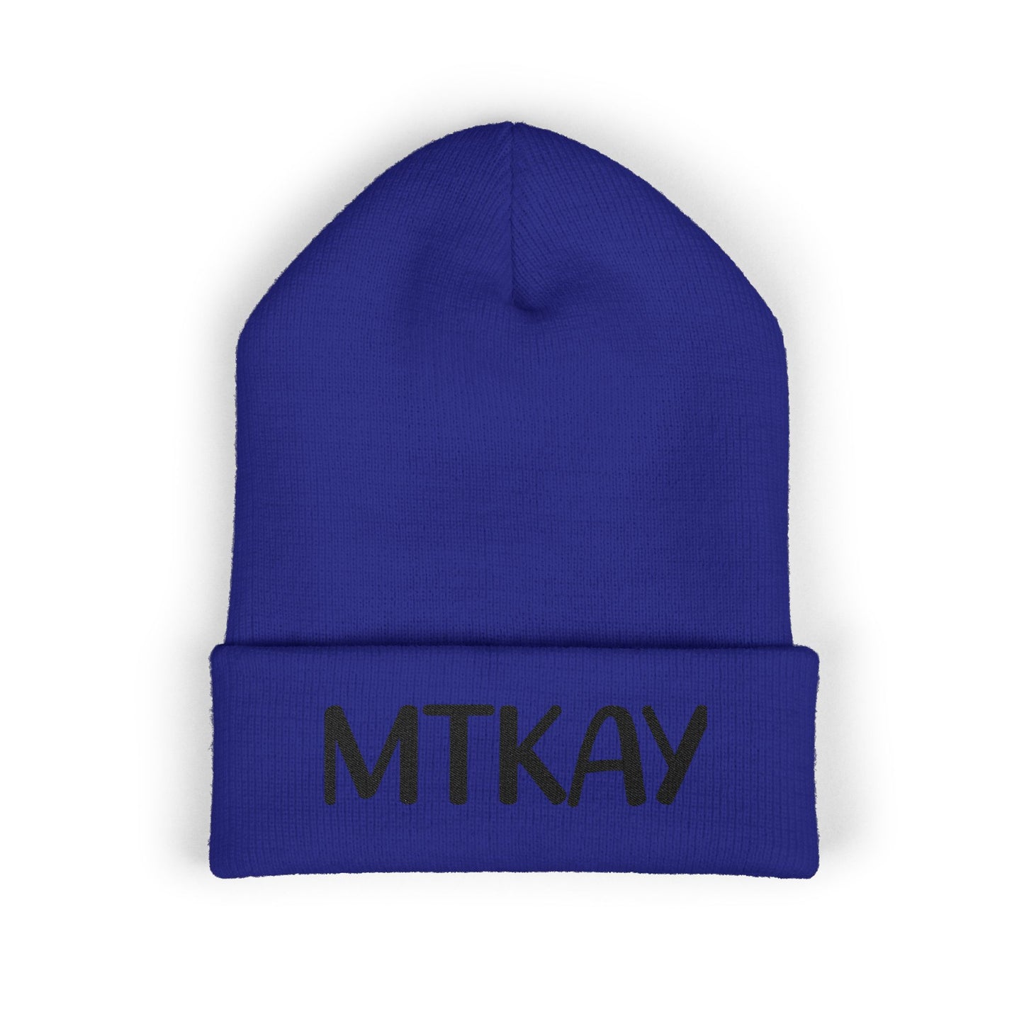 MTKAY Embroidered Cuffed Beanie — Classic Knit Winter Hat