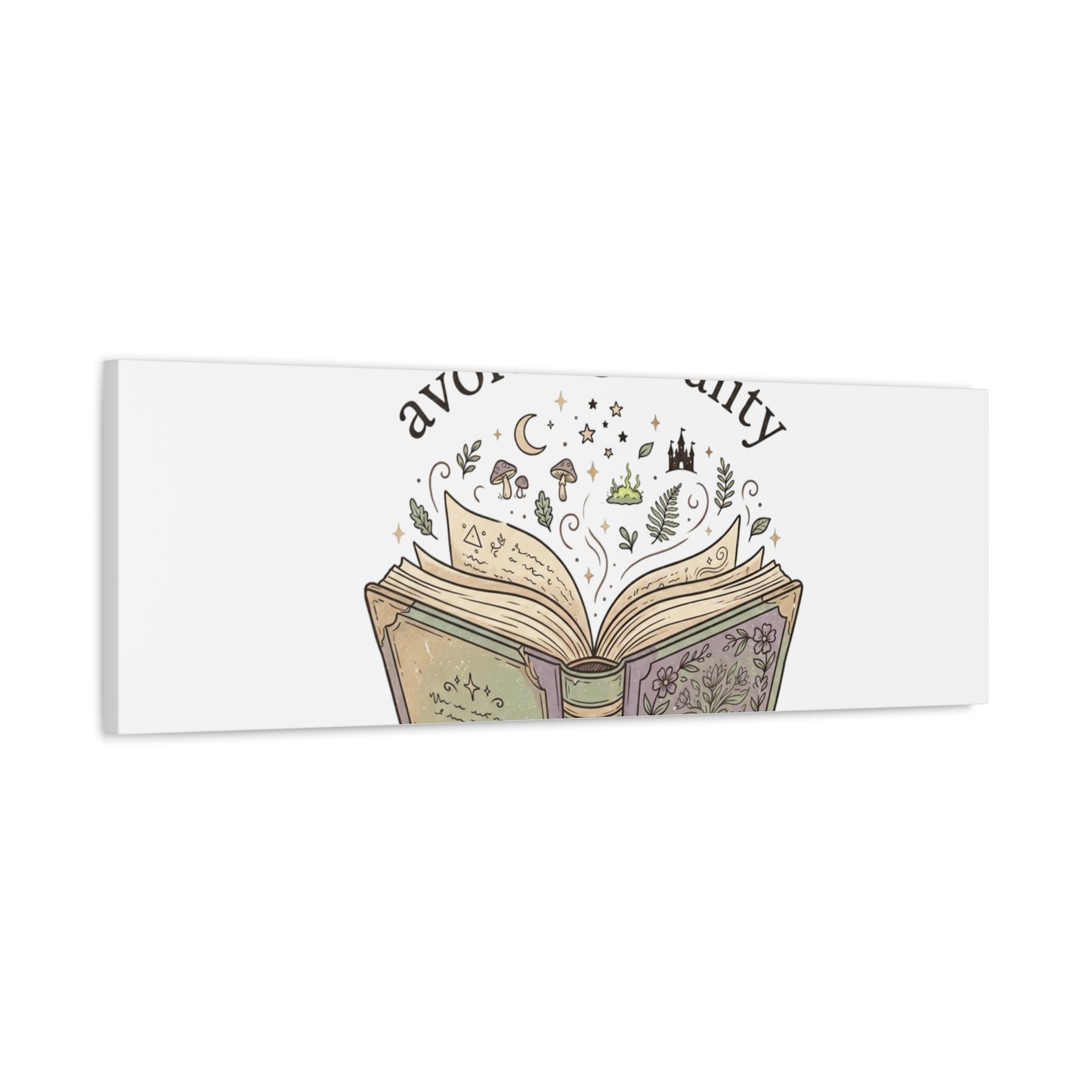 Current Status Avoiding Reality Canvas | Book Lover, Cozy Reader, Dark Academia