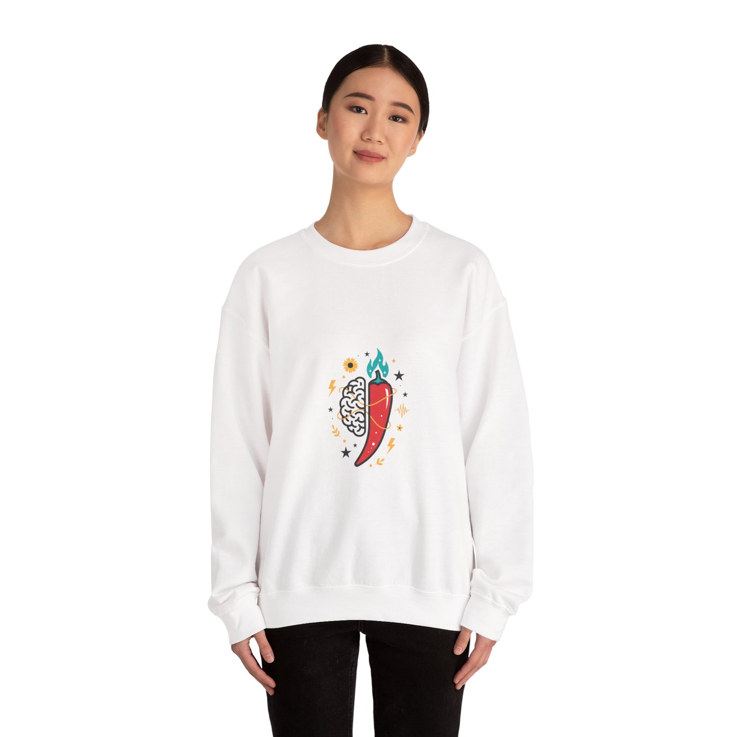Spicy Brain Illustration Sweatshirt | neurodiversity, autistic pride
