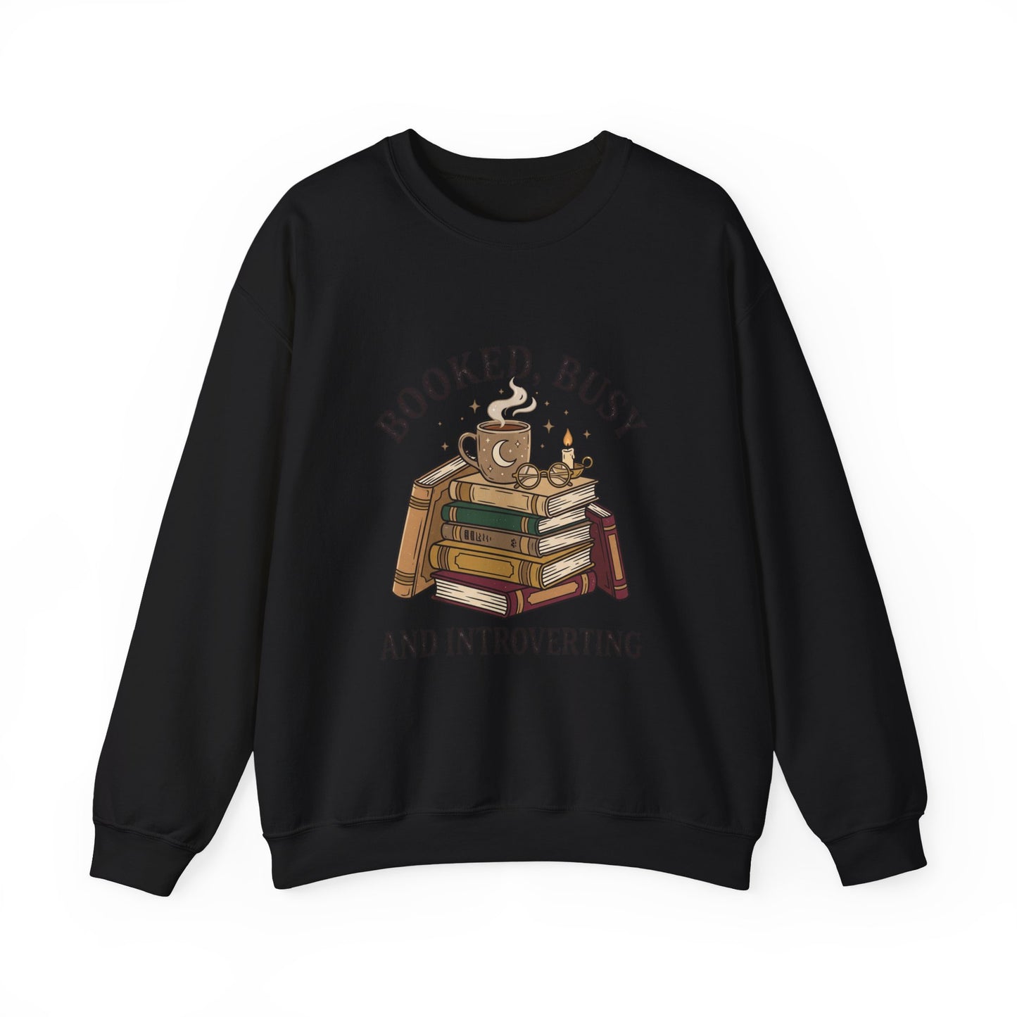 Booked Busy and Introverting Sweatshirt | Book Lover, Cozy Reader
