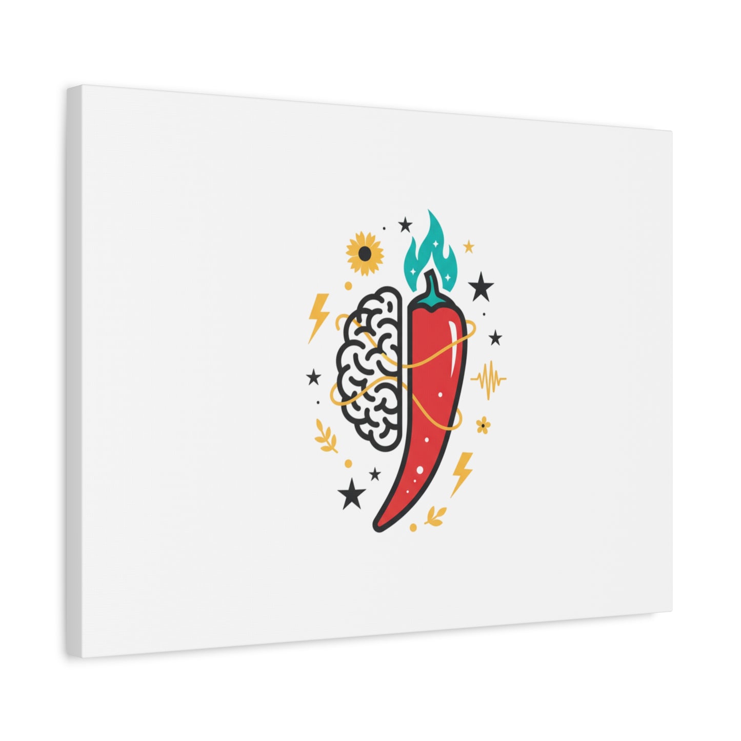 Neurodivergent Pride Brain & Chili Art Canvas | autism acceptance, autistic pride