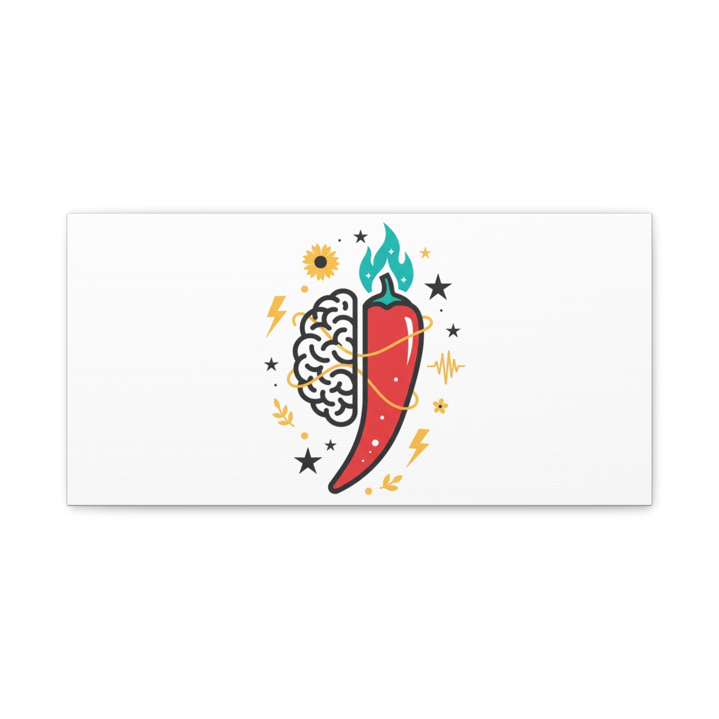Neurodivergent Pride Brain & Chili Art Canvas | autism acceptance, autistic pride