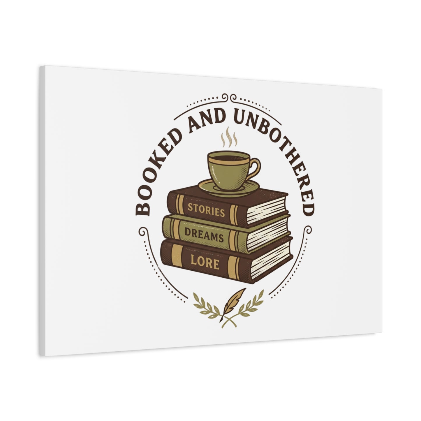 Booked and Unbothered Canvas, Book Lover Decor | Cozy Reading, Dark Academia