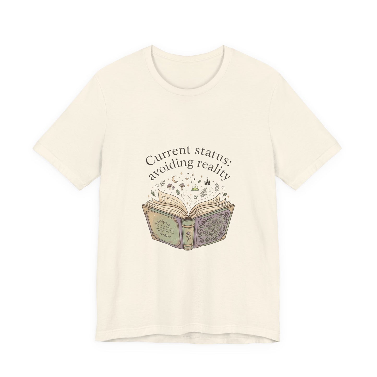 Current Status: Avoiding Reality Book Lover Shirt | Reading Tee, Cozy Bookish Aesthetic